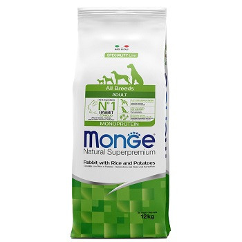 Monge Speciality Monoprotein корм для взрослых собак всех пород с кроликом